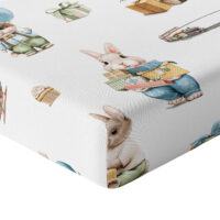 CZTERY SŁONIE Prześcieradło z Gumką do Łóżeczka PRODUKT POLSKI - URODZINOWE PRZYJĘCIE, 160x80