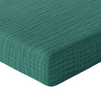 CZTERY SŁONIE Prześcieradło z Gumką do Łóżeczka PRODUKT POLSKI - MUŚLIN ZIELONY, 120x60