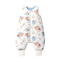 ŚPIWOREK DO SPANIA Z NOGAWKAMI NIEMOWLĘCY BAWEŁNA 100% PRODUKT POLSKI - ZABAWA Z BALONAMI, ciemny niebieski, Całoroczny 12-24m