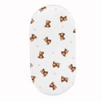 PRZEŚCIERADŁO DO GONDOLI WÓZKA KOŁYSKI BAWEŁNA, Cztery Słonie - Zamyślony miś na białym