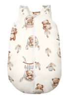 ŚPIWOREK DO SPANIA NIEMOWLĘCY BAWEŁNA 100% PRODUKT POLSKI - MISIE W KOSZYCZKACH, BEŻ, Całoroczny 0-6m