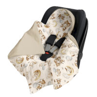 Kocyk do Fotelika Nosidełka Otulacz, Cztery Słonie - Milusie beż VELVET