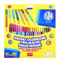 Bambino, Astra - Kredki - Dwustronne trójkątne 24szt=48kolorów