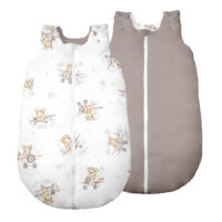 ŚPIWOREK DO SPANIA NIEMOWLĘCY BAWEŁNA 100% PRODUKT POLSKI - MIŚ W SAMOLOCIE, SZARY, Całoroczny 6-18m