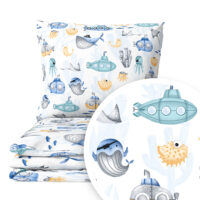 CZTERY SŁONIE Pościel Dziecięca do Łóżeczka 2el PRODUKT POLSKI - Morska przygoda, 120x90
