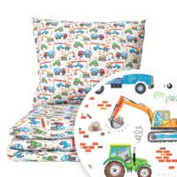 CZTERY SŁONIE Pościel Dziecięca do Łóżeczka 2el PRODUKT POLSKI - Na budowie beż, 120x90