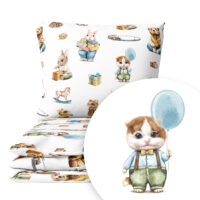 CZTERY SŁONIE Pościel Dziecięca do Łóżeczka 2el PRODUKT POLSKI - Urodzinowe przyjęcie, 120x90