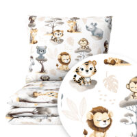 CZTERY SŁONIE Pościel Dziecięca do Łóżeczka 2el PRODUKT POLSKI - Małe zoo, 135x100