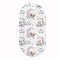 PRZEŚCIERADŁO DO GONDOLI WÓZKA KOŁYSKI BAWEŁNA, Cztery Słonie - Misie na księżycu