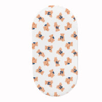 PRZEŚCIERADŁO DO GONDOLI WÓZKA KOŁYSKI BAWEŁNA, Cztery Słonie - Misio z kokardą