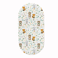 PRZEŚCIERADŁO DO GONDOLI WÓZKA KOŁYSKI BAWEŁNA, Cztery Słonie - Przyjaciele zieleń