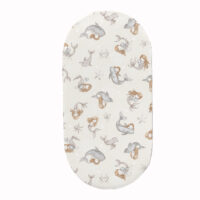 PRZEŚCIERADŁO DO GONDOLI WÓZKA KOŁYSKI BAWEŁNA, Cztery Słonie - Syrenka beż