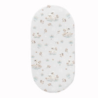 PRZEŚCIERADŁO DO GONDOLI WÓZKA KOŁYSKI BAWEŁNA, Cztery Słonie - Gąski w lotosie beż