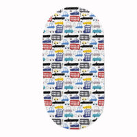 PRZEŚCIERADŁO DO GONDOLI WÓZKA KOŁYSKI BAWEŁNA, Cztery Słonie - Kolorowe samochody