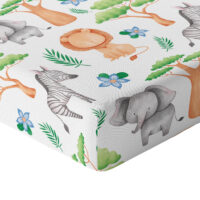 CZTERY SŁONIE Prześcieradło z Gumką do Łóżeczka PRODUKT POLSKI - SAWANNA, 120x60