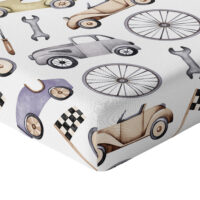 CZTERY SŁONIE Prześcieradło z Gumką do Łóżeczka PRODUKT POLSKI - RETRO MECHANIK, 120x60