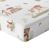 CZTERY SŁONIE Prześcieradło z Gumką do Łóżeczka PRODUKT POLSKI - LEŚNA POLANA, 140x70