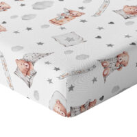 CZTERY SŁONIE Prześcieradło z Gumką do Łóżeczka PRODUKT POLSKI - MIŚ ŚPIOCH, 90x40