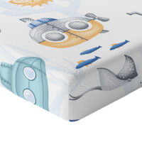 CZTERY SŁONIE Prześcieradło z Gumką do Łóżeczka PRODUKT POLSKI - MORSKA PRZYGODA, 120x60