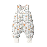 ŚPIWOREK DO SPANIA Z NOGAWKAMI NIEMOWLĘCY BAWEŁNA 100% PRODUKT POLSKI - LAS JASNY, beżowy, Całoroczny 0-12m