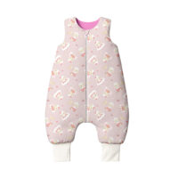 ŚPIWOREK DO SPANIA Z NOGAWKAMI NIEMOWLĘCY BAWEŁNA 100% PRODUKT POLSKI - OWIECZKI RÓŻOWE, jasny róż, Całoroczny 12-24m