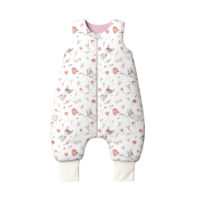 ŚPIWOREK DO SPANIA Z NOGAWKAMI NIEMOWLĘCY BAWEŁNA 100% PRODUKT POLSKI - POLNA MYSZ, pastelowy róż, Całoroczny 0-12m