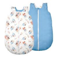 ŚPIWOREK DO SPANIA NIEMOWLĘCY BAWEŁNA 100% PRODUKT POLSKI - ZABAWA Z BALONAMI, CIEMNY NIEBIESKI, Całoroczny 6-18m