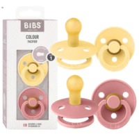 Smoczki, 2pak, Bibs - Pale Butter & Dusty Pink, 0m+