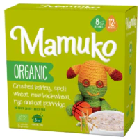 Organiczne Kaszki Mamuko 200g - Owies - Jasna Gryka - Jęczmień - Orkisz - Żyto 12m+