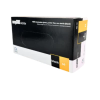 Nitrylowe Rękawice Bezpudrowe Easy Care, 100szt., Zarys - Czarny Easy Care, M