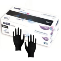 Nitrylowe Rękawice Bezpudrowe Easy Care, 100szt., Zarys - Czarny Easy Care, XS