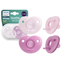 Smoczki Silikonowe Uspokajające 0-6m, Philips Avent - Soothie 2-pack RÓŻOWE 0-6m