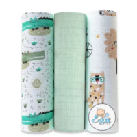 Pieluchy Pieluszki Tetrowe, Zestawy 3 sztuk, Ega - Zielony