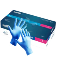 Nitrylowe Rękawice Bezpudrowe Easy Care, 100szt., Zarys - Niebieski Easy Care, S