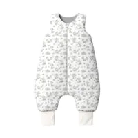 ŚPIWOREK DO SPANIA Z NOGAWKAMI NIEMOWLĘCY BAWEŁNA 100% PRODUKT POLSKI - LISKI, szary, Całoroczny 0-12m